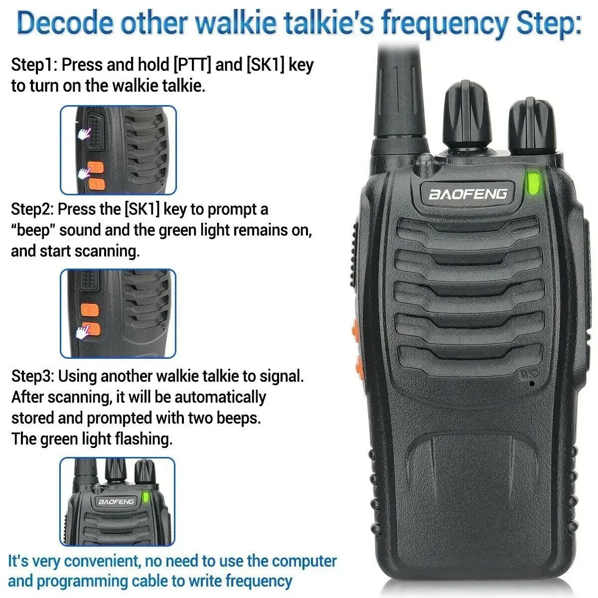 1/2 PCS Baofeng BF 888S Walkie Talkie UHF 400 470MHz 888s Long Range Two Way Ham Radios Transceiver for Hunting Hotel