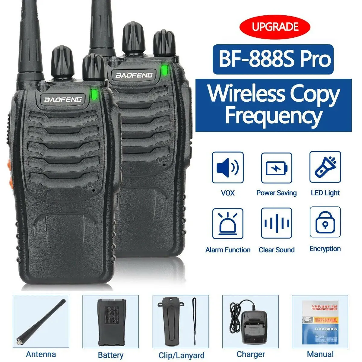 1/2 PCS Baofeng BF 888S Walkie Talkie UHF 400 470MHz 888s Long Range Two Way Ham Radios Transceiver for Hunting Hotel