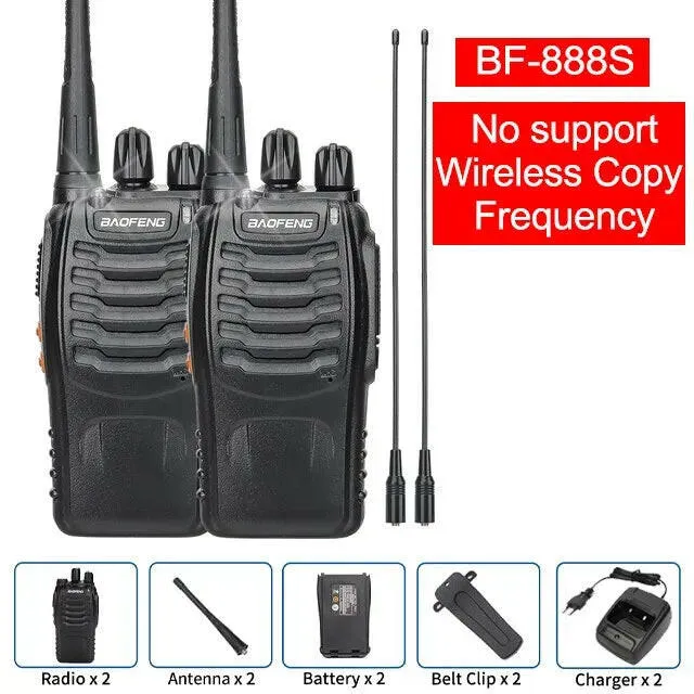 1/2 PCS Baofeng BF 888S Walkie Talkie UHF 400 470MHz 888s Long Range Two Way Ham Radios Transceiver for Hunting Hotel