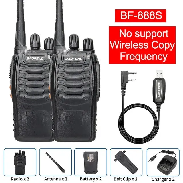 1/2 PCS Baofeng BF 888S Walkie Talkie UHF 400 470MHz 888s Long Range Two Way Ham Radios Transceiver for Hunting Hotel