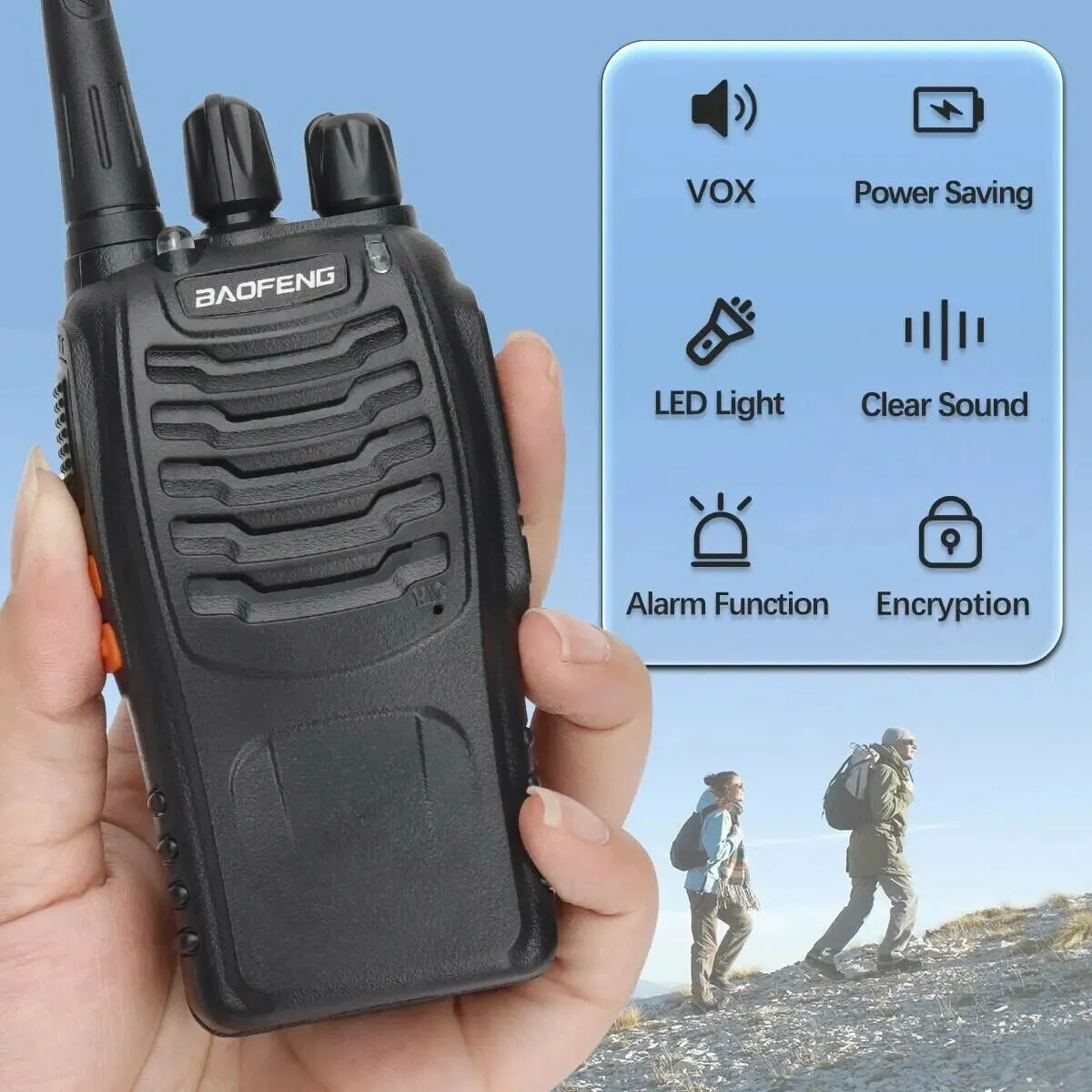 1/2 PCS Baofeng BF 888S Walkie Talkie UHF 400 470MHz 888s Long Range Two Way Ham Radios Transceiver for Hunting Hotel