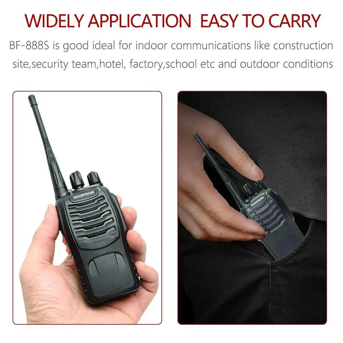 1/2 PCS Baofeng BF 888S Walkie Talkie UHF 400 470MHz 888s Long Range Two Way Ham Radios Transceiver for Hunting Hotel