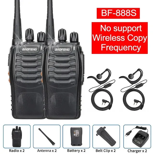 1/2 PCS Baofeng BF 888S Walkie Talkie UHF 400 470MHz 888s Long Range Two Way Ham Radios Transceiver for Hunting Hotel