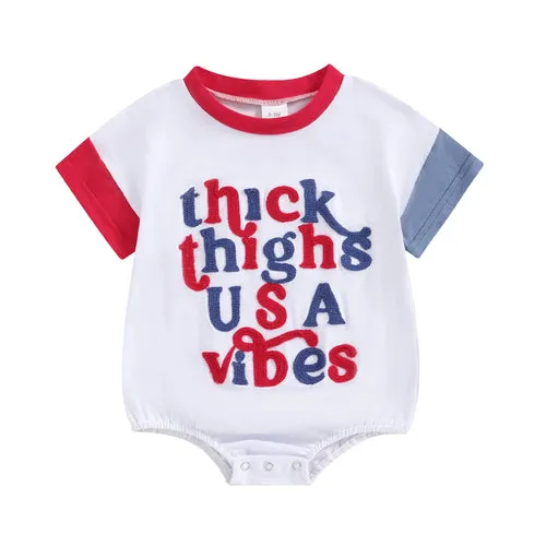 2024-03-18 Lioraitiin Baby Girls Boys Independence Day Romper Short