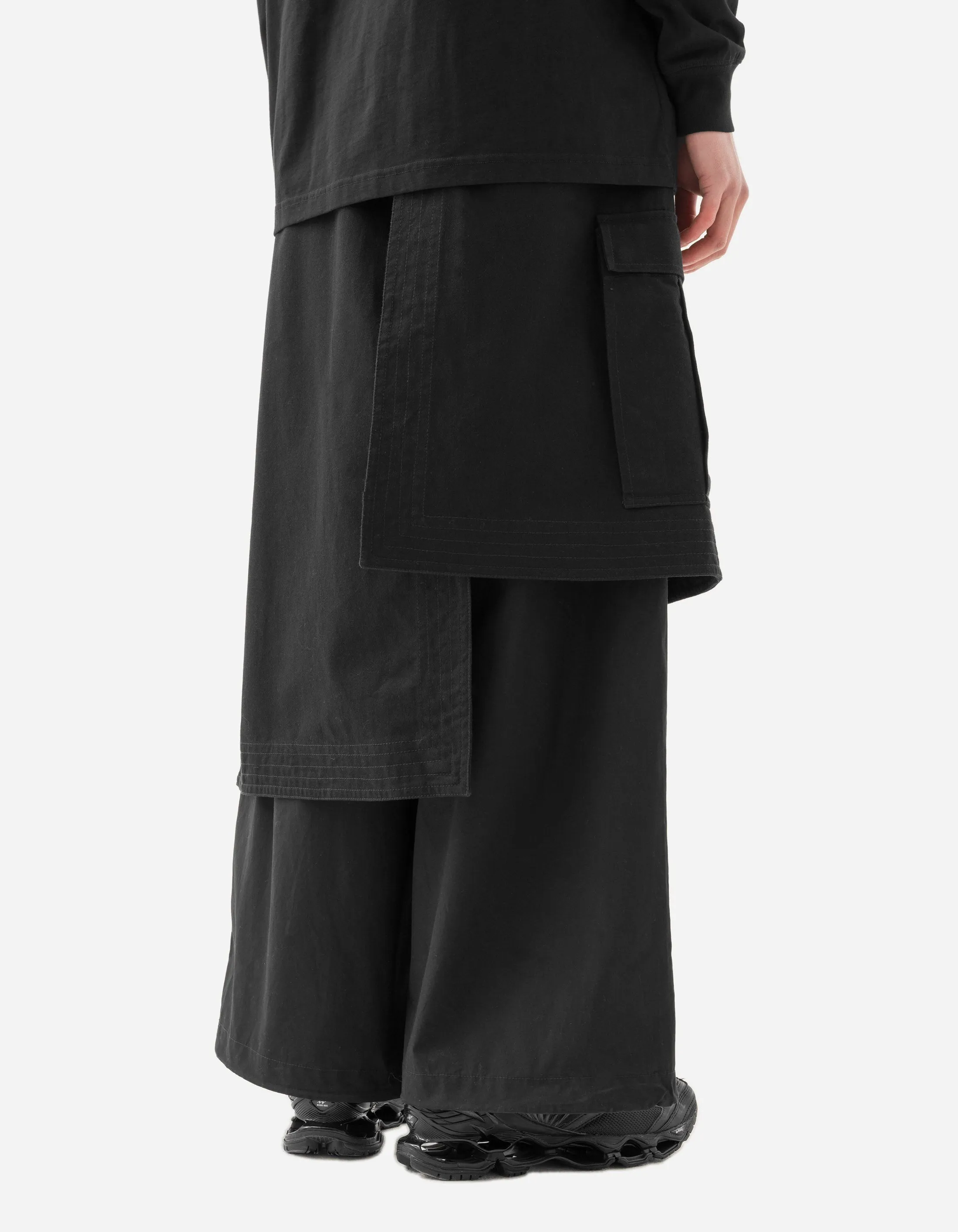 6027 Asym Hakama Cargo Track Pants Black