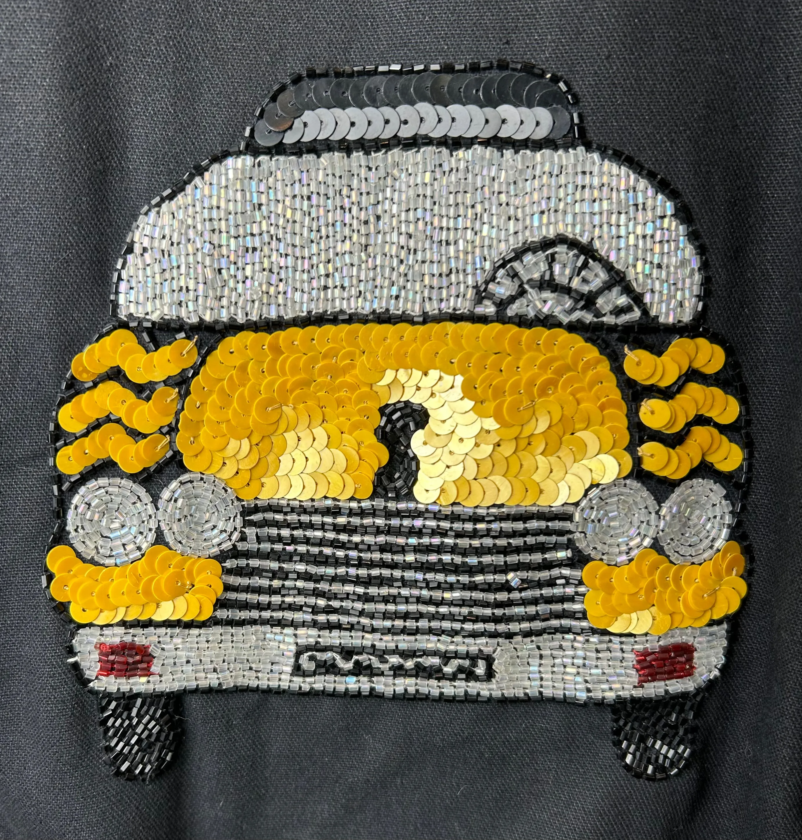 90s Hand Sequined Maximalist Novelty Taxi Jacket