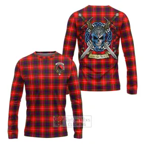 Abernethy Tartan Long Sleeve T-Shirt with Family Crest Celtic Skull Style