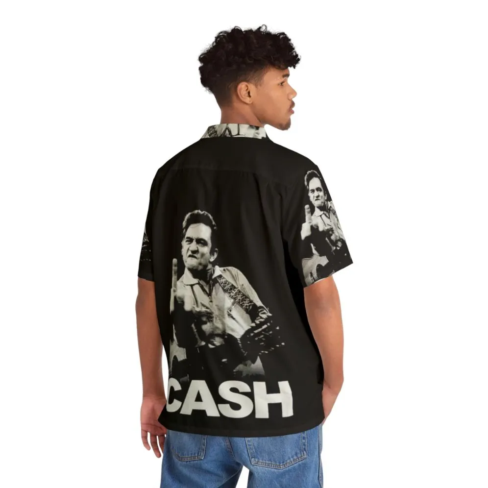 Action The Cash Face Johnny Cash Hawaiian Shirt