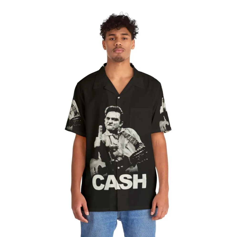 Action The Cash Face Johnny Cash Hawaiian Shirt