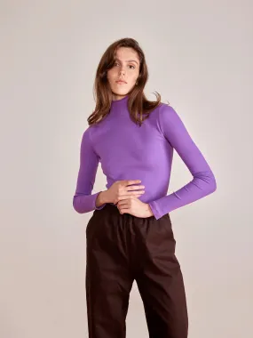 ADAMO purple mock neck