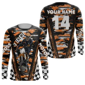 Adult Orange Custom Mx Jersey UV Protective Motocross For Youth Racing Biker Off-Road Shirt