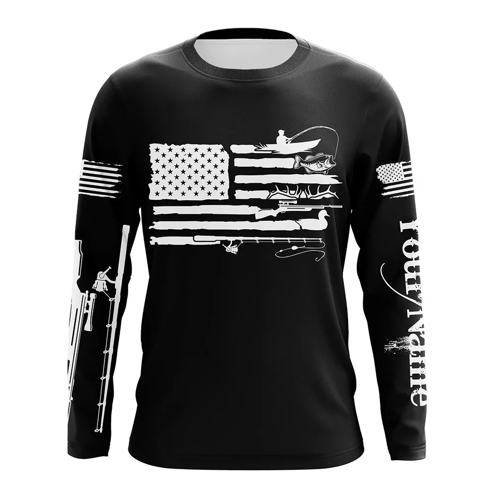 American Flag 3D Long Sleeve Multicolor Fishing Hunting Shirt For Fisherman Hunter