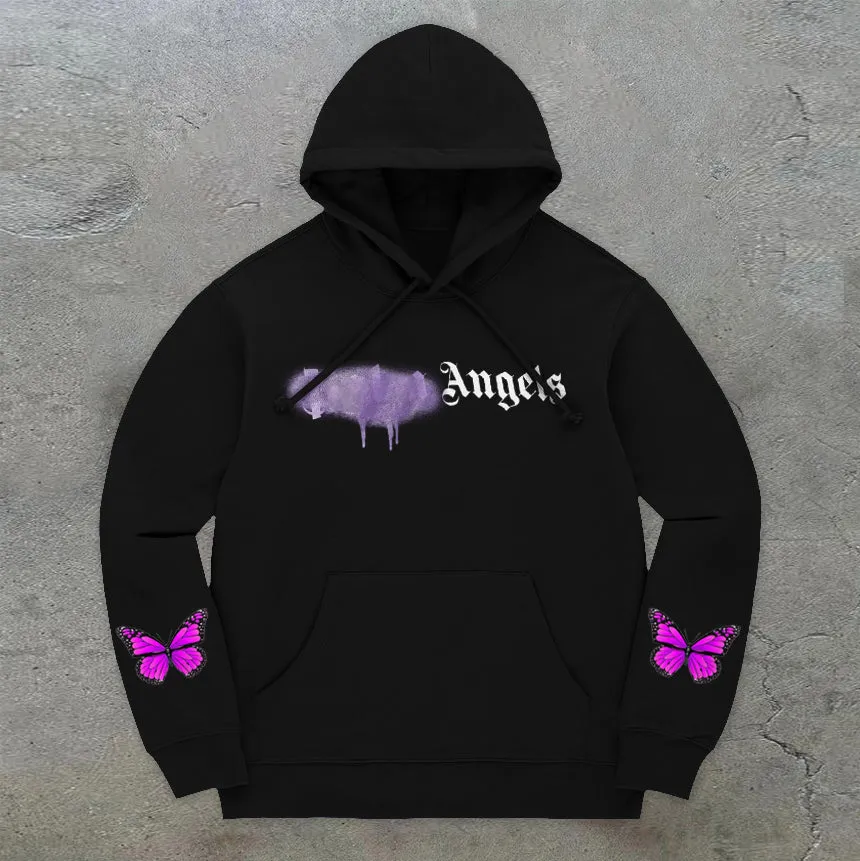 Angel Butterfly Statement Long Sleeve Hoodie