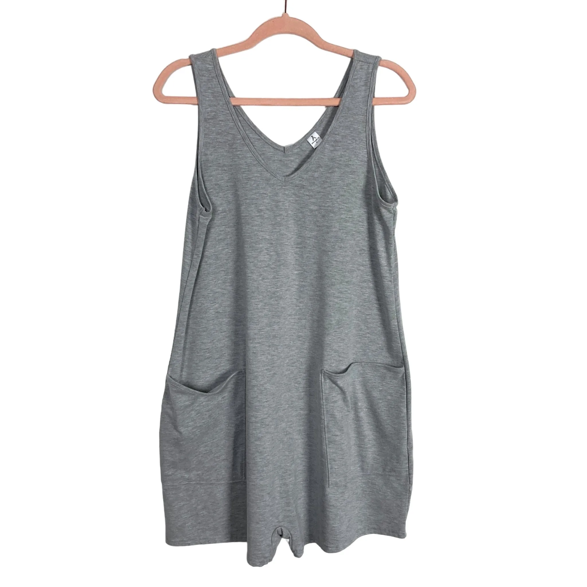 Anrabess Grey Front Pocket Romper- Size S