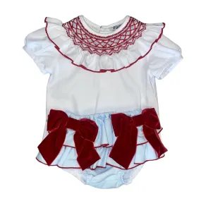 AW21 Naxos Girls Blue & Red Bow Jam Pants Set