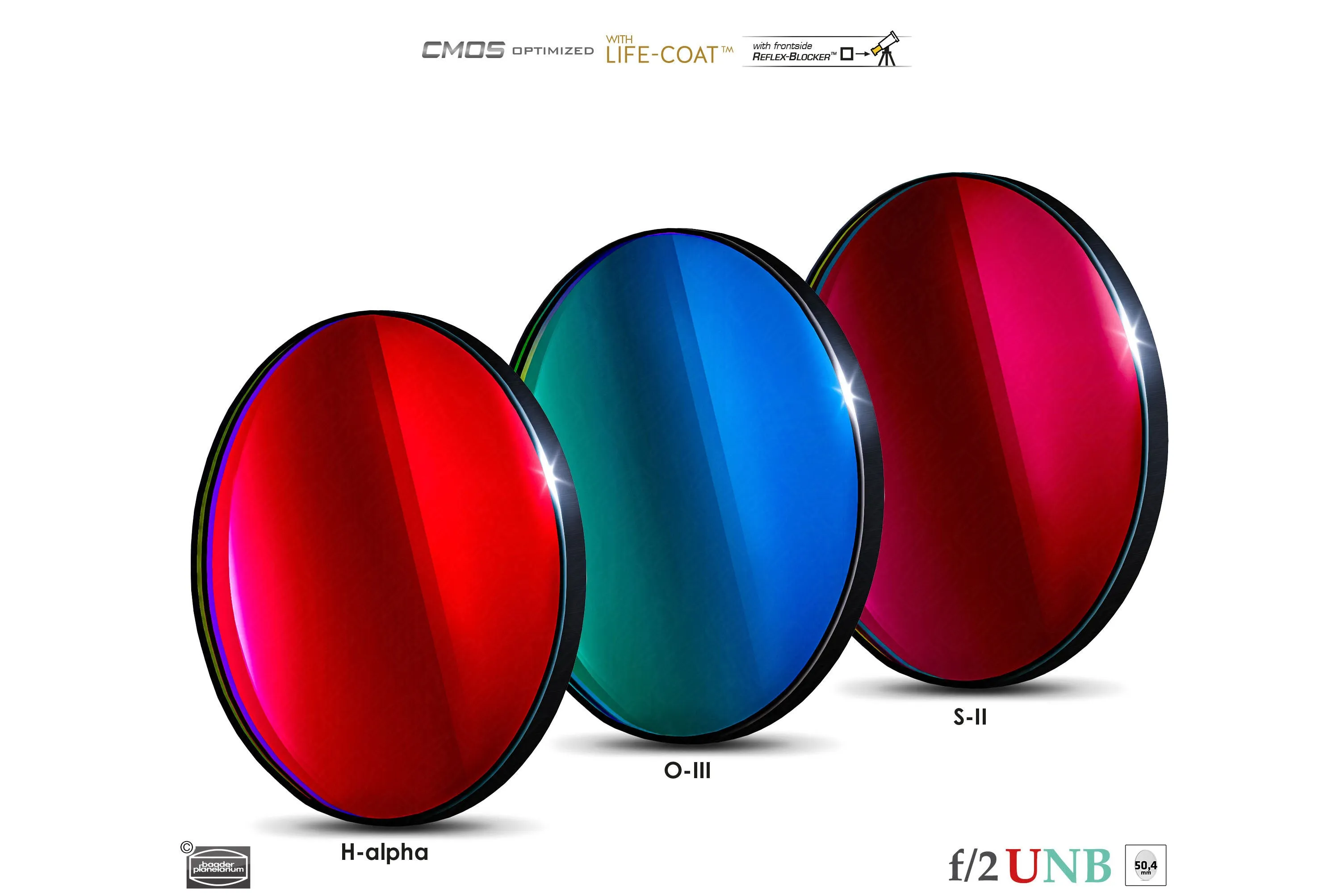 Baader 3.5 / 4nm f/2 Ultra-Highspeed Filters – CMOS-optimized (H-alpha / O-III / S-II)