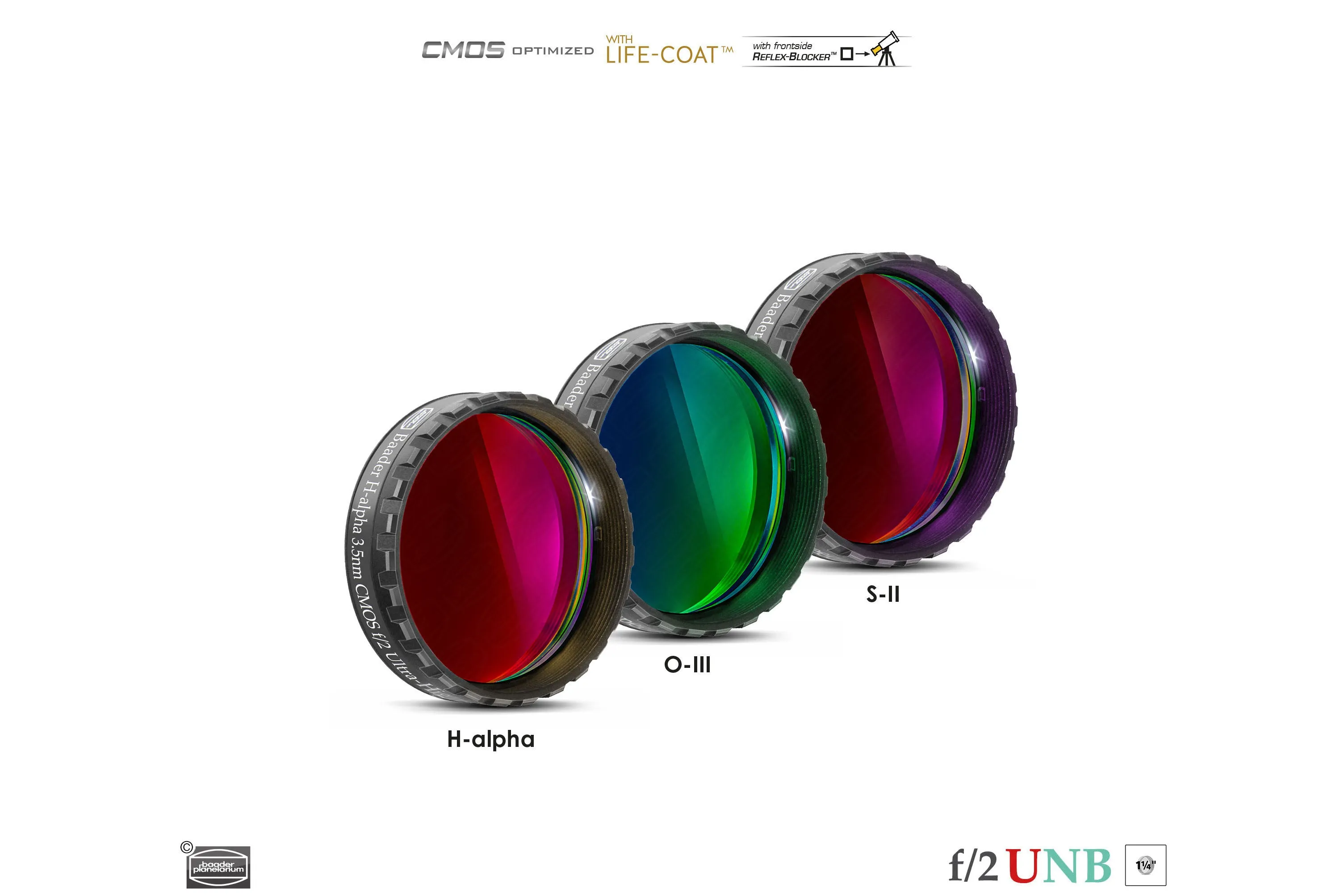 Baader 3.5 / 4nm f/2 Ultra-Highspeed Filters – CMOS-optimized (H-alpha / O-III / S-II)