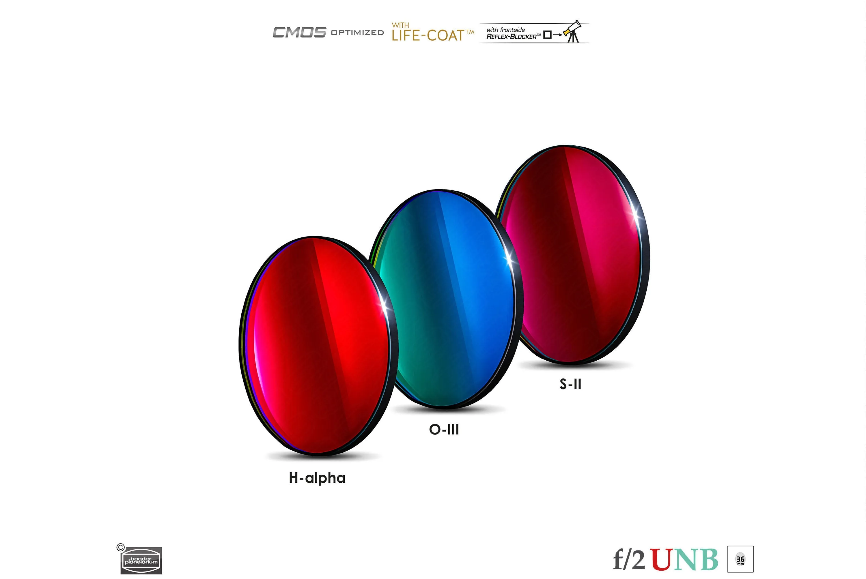 Baader 3.5 / 4nm f/2 Ultra-Highspeed Filters – CMOS-optimized (H-alpha / O-III / S-II)