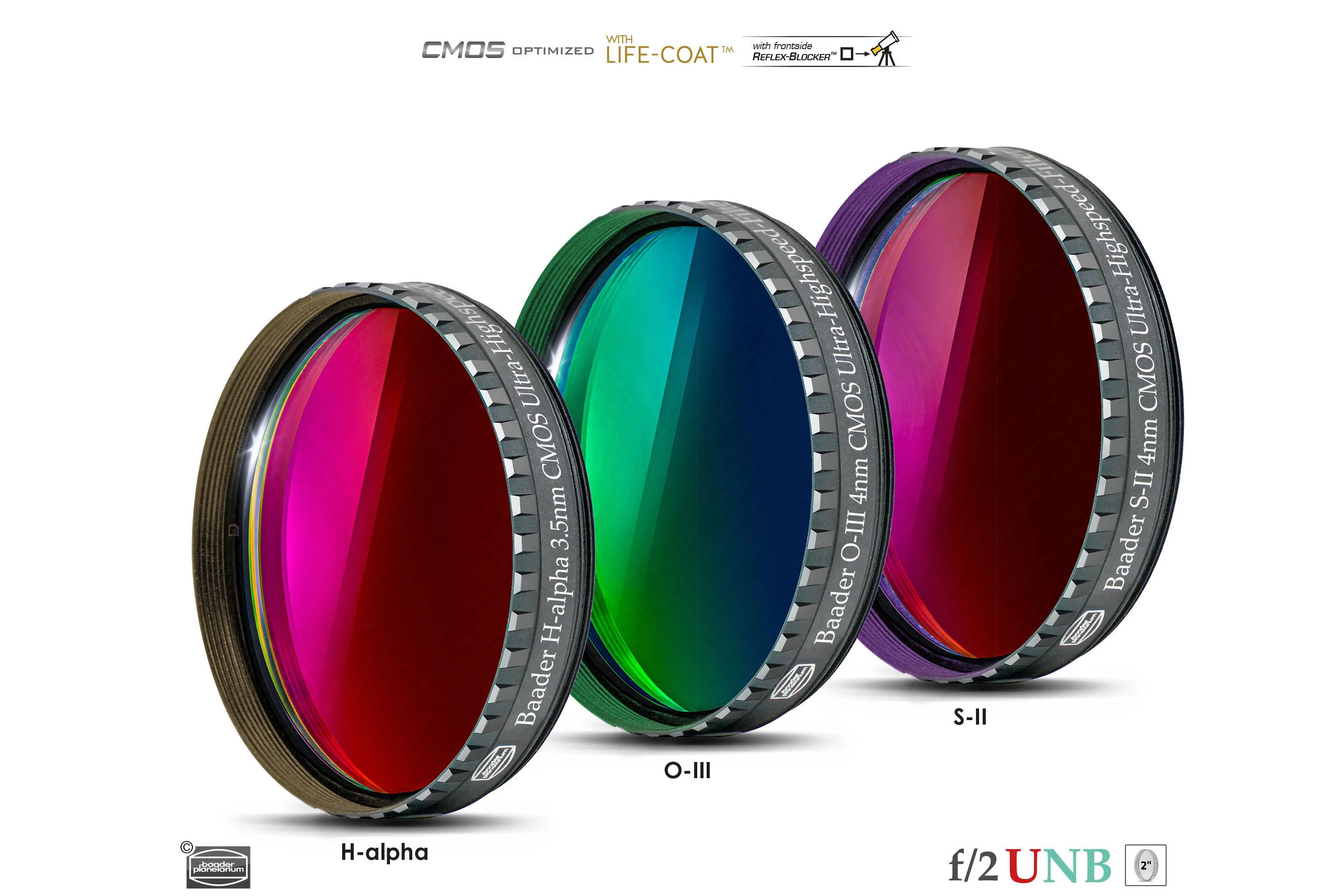 Baader 3.5 / 4nm f/2 Ultra-Highspeed Filters – CMOS-optimized (H-alpha / O-III / S-II)