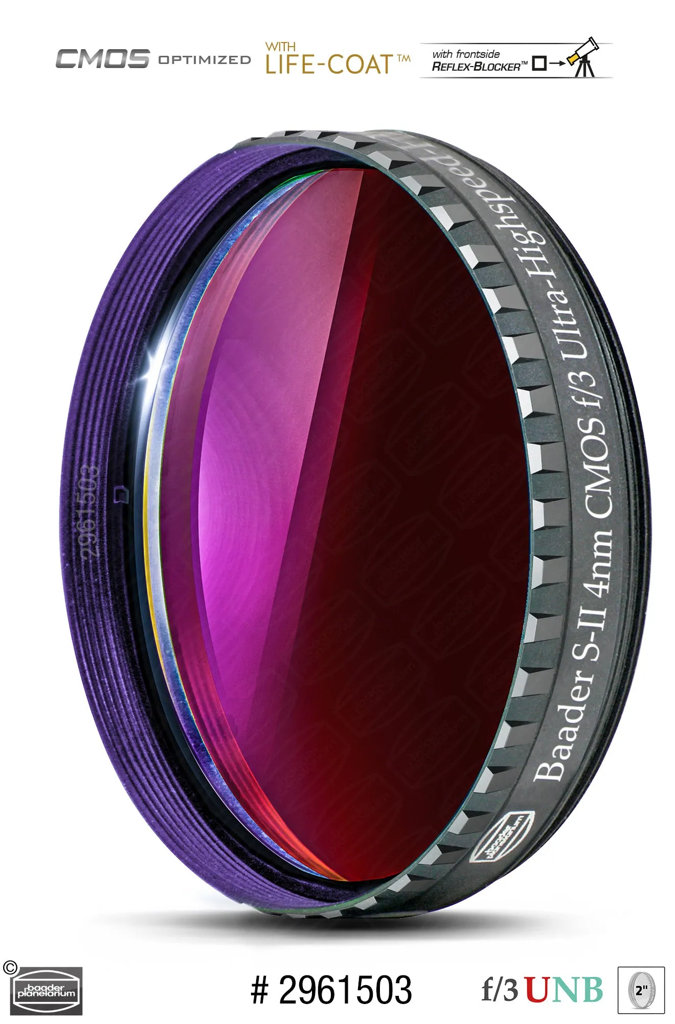 Baader 3.5 / 4nm f/3 Ultra-Highspeed Filters – CMOS-optimized (H-alpha / O-III / S-II)