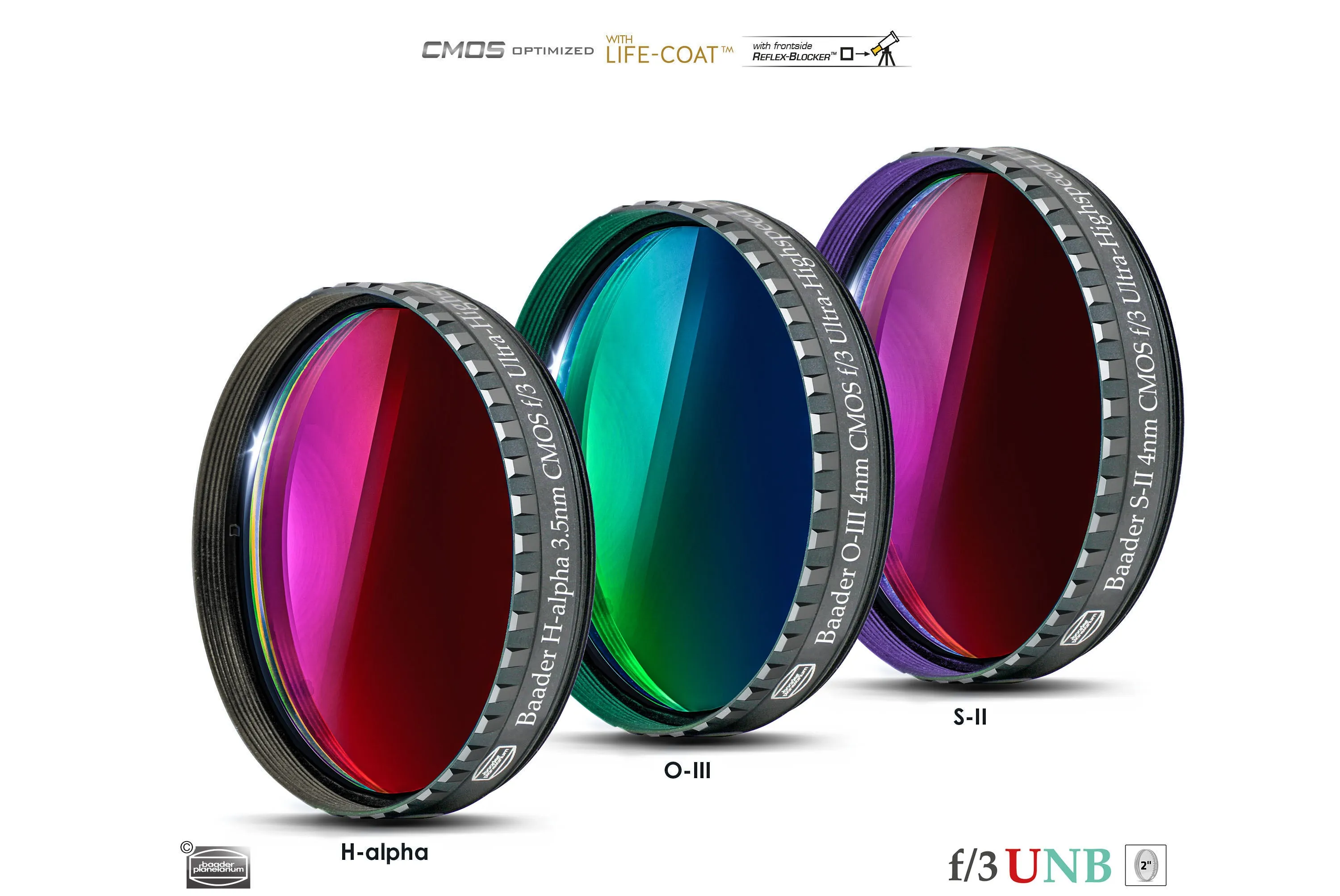 Baader 3.5 / 4nm f/3 Ultra-Highspeed Filters – CMOS-optimized (H-alpha / O-III / S-II)