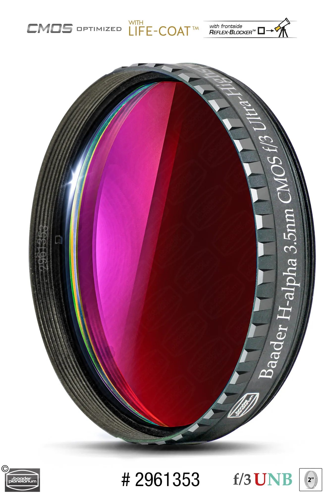 Baader 3.5 / 4nm f/3 Ultra-Highspeed Filters – CMOS-optimized (H-alpha / O-III / S-II)