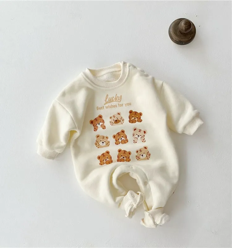 Baby Fleece-Lined Unisex Teddy Romper