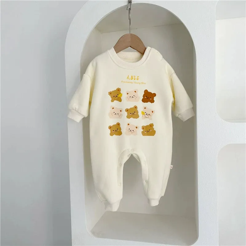 Baby Fleece-Lined Unisex Teddy Romper