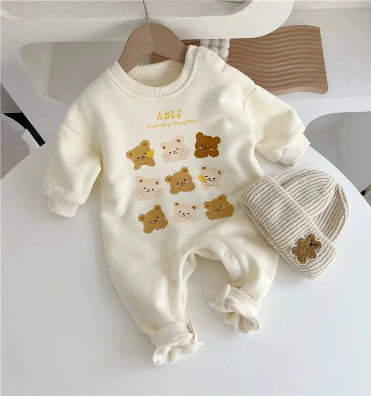 Baby Fleece-Lined Unisex Teddy Romper