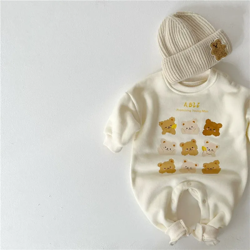 Baby Fleece-Lined Unisex Teddy Romper