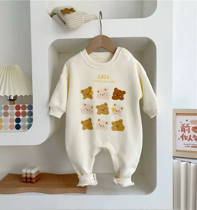 Baby Fleece-Lined Unisex Teddy Romper