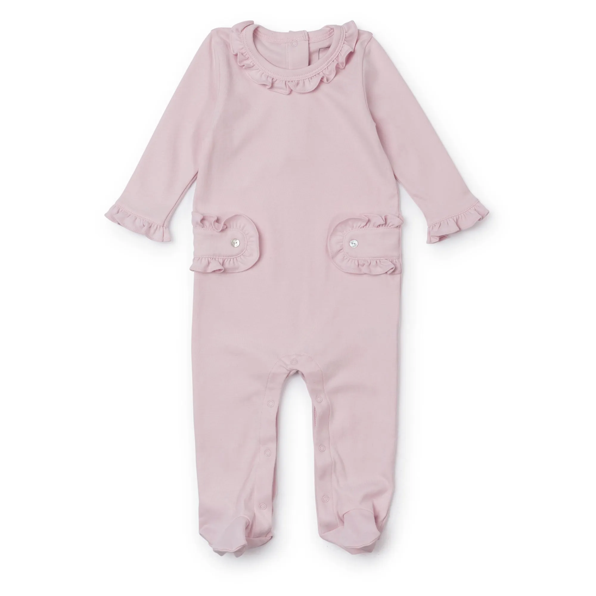 Baby Shop: Lucy Footed Romper with Monogram - Light Pink