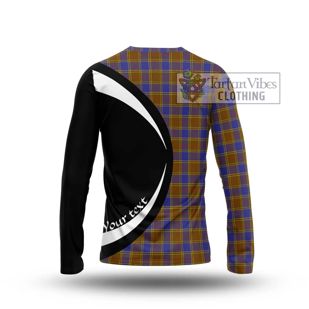 Balfour Tartan Long Sleeve T-Shirt with Family Crest Circle Style