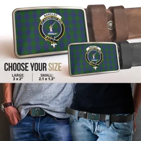 Barclay Tartan Belt Buckles with Family Crest