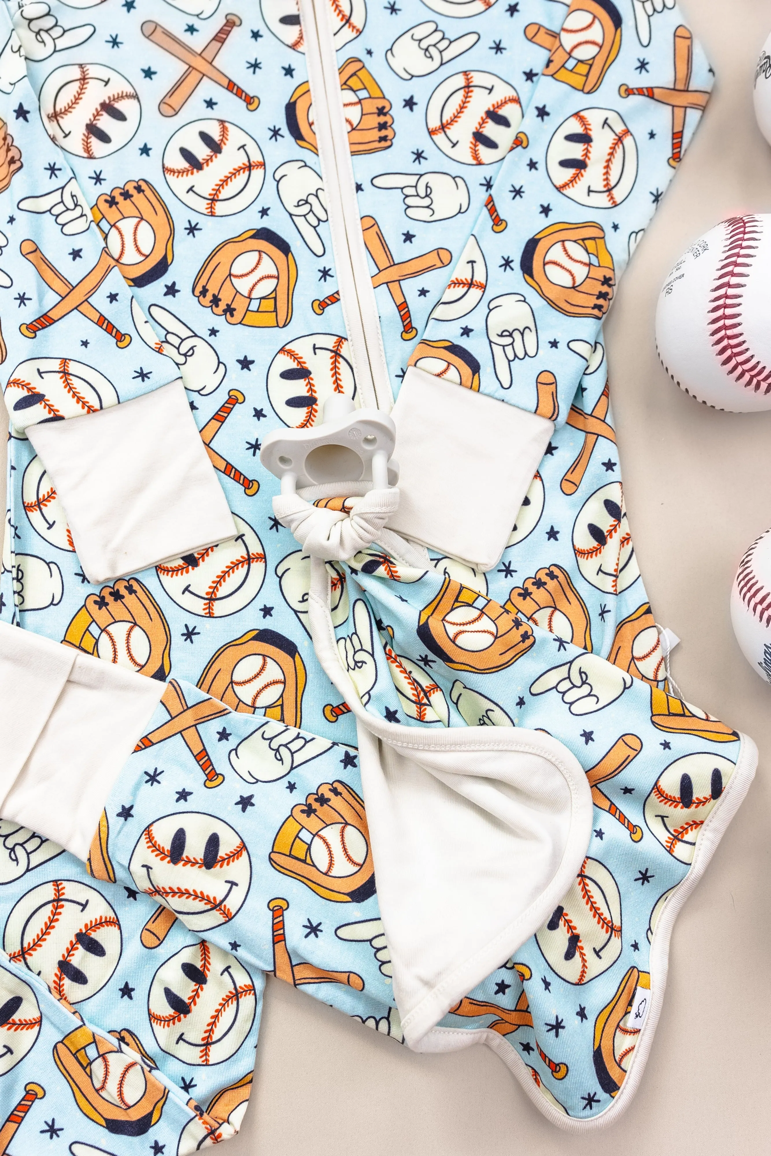 BASEBALL SMILEY DREAM ROMPER