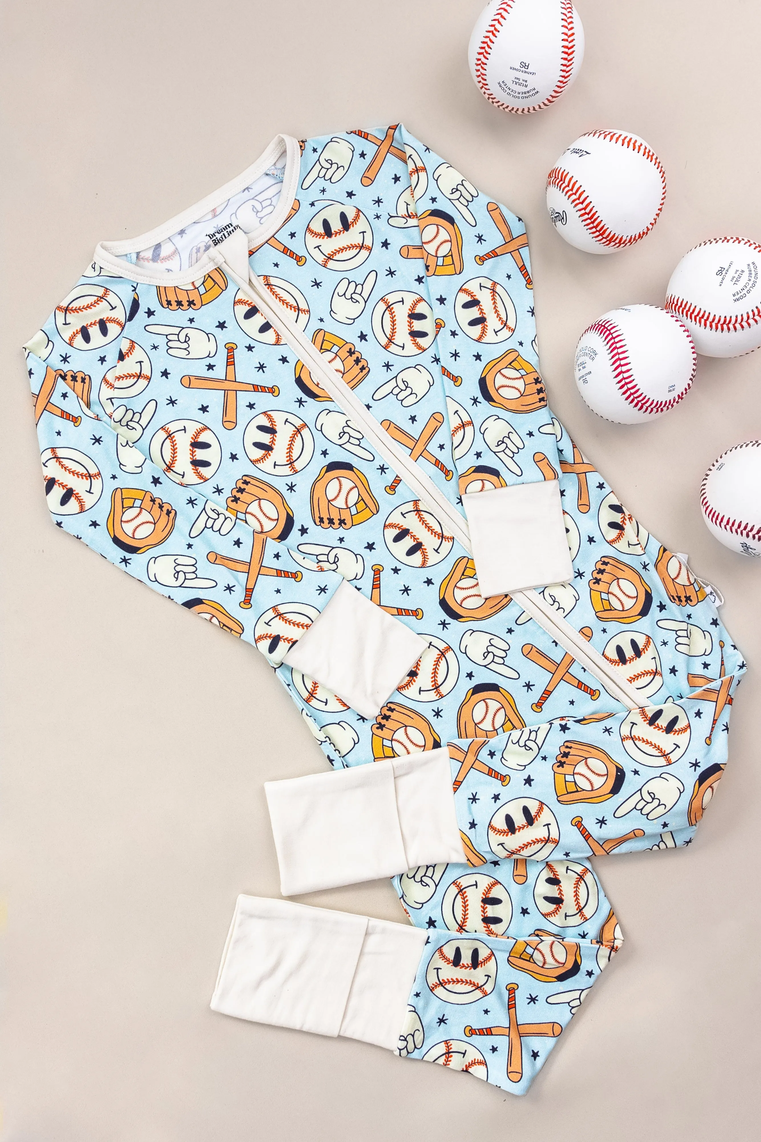 BASEBALL SMILEY DREAM ROMPER