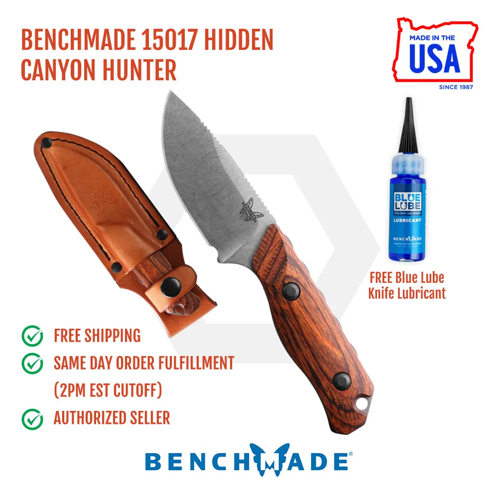 Benchmade 15017 Hidden Canyon Hunter Fixed Blade Knife 2.79in S30V Steel Blade - Leather Sheath