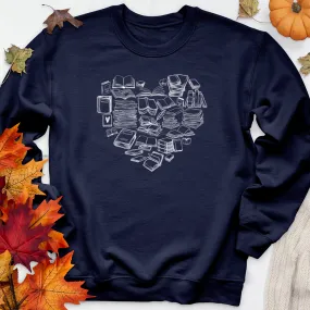 book heart premium crewneck sweatshirt