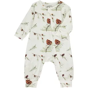 Botanicals Pinecones Zipper Romper