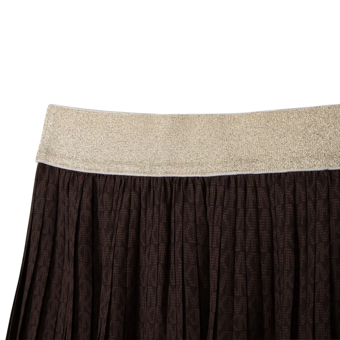 Brown Pleated Skirt