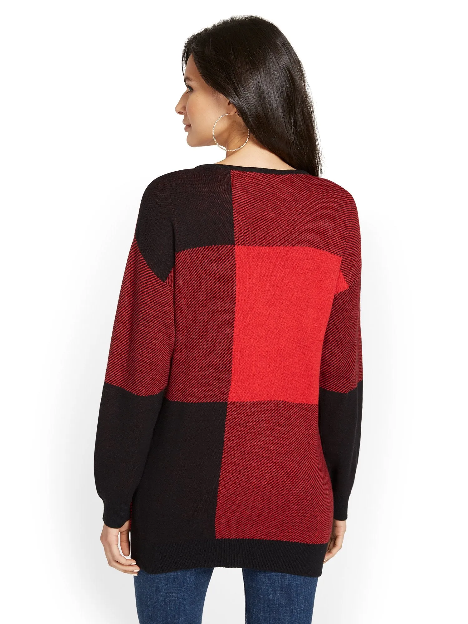 Buffalo Plaid Tunic Sweater