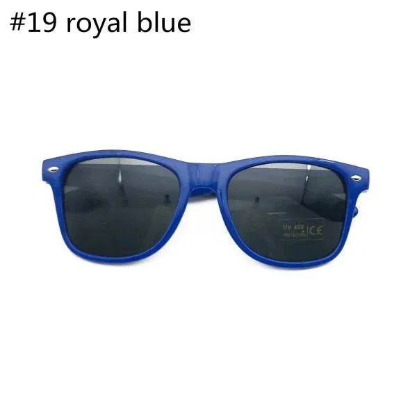 Bulk Customisable 48 Pack of Classic 80's Style Adult Sunglasses, UV400 Rated, with Spring Loaded Hinges, 20 Colours