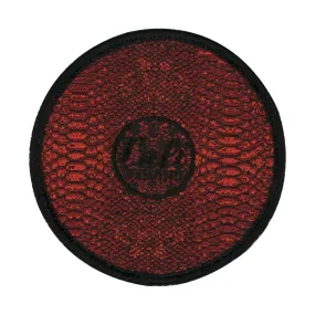 CALI Strong Snake Skin Red Black Round Hook-and-Loop Morale Patch