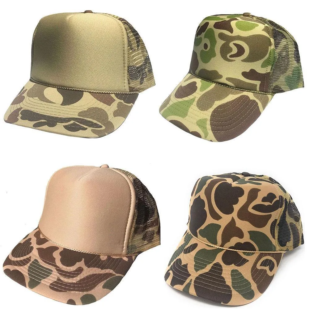 Camo Camouflage Hunting Fishing Trucker Baseball Foam Mesh Hats Caps