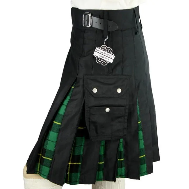 Cargo Kilts - Tartan Combo Utility Kilt: Wallace Hunting