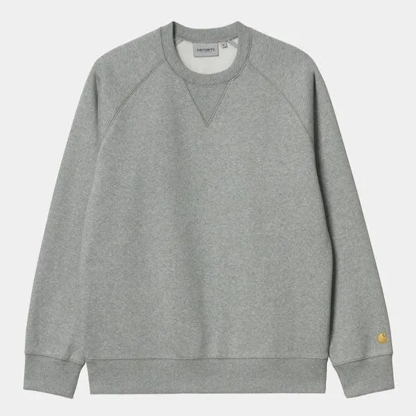 Carhartt WIP  Chase Crewneck Sweatshirt Grey Heather - Gold