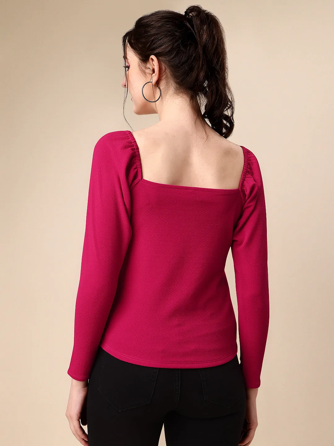 Casual Regular Sleeves Sweetheart Neck Solid Women Top