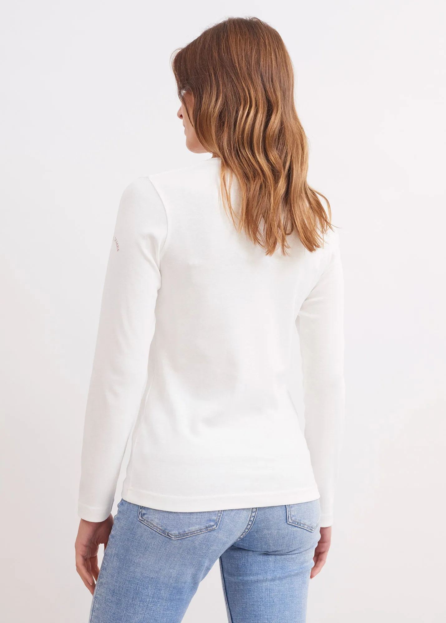 Celina long sleeve t-shirt - round neck, in cotton (ECUME)