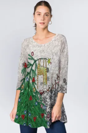 Christmas Cat Holiday A-Line Holiday Tunic