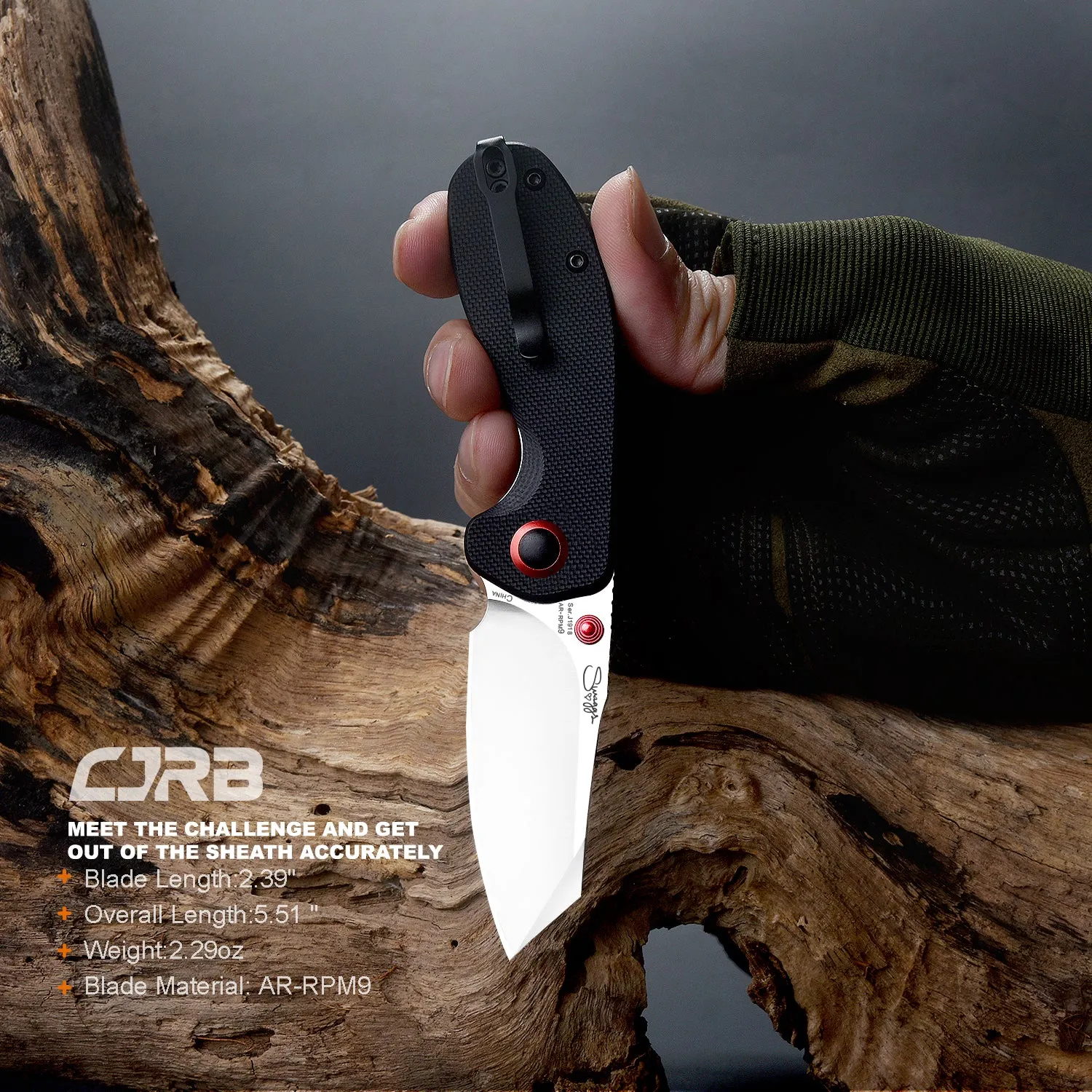 CJRB Maileah J1918 AR-RPM9 Steel Blade G10 Handle Folding Knives